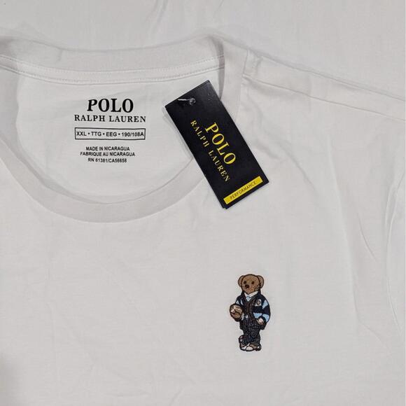 Polo Ralph Lauren Performance T-shirt XXL White Polo Bear - Picture 2 of 4